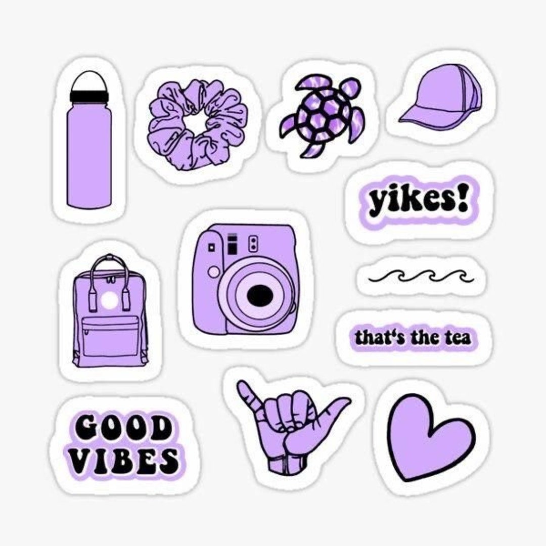 Preppy Purple Stickers - Etsy