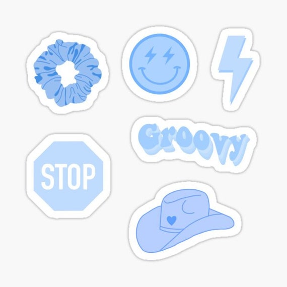 Preppy Blue Stickers