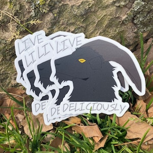Pegatina de vinilo "Vive deliciosamente" de Black Goat (inspirada en La bruja)