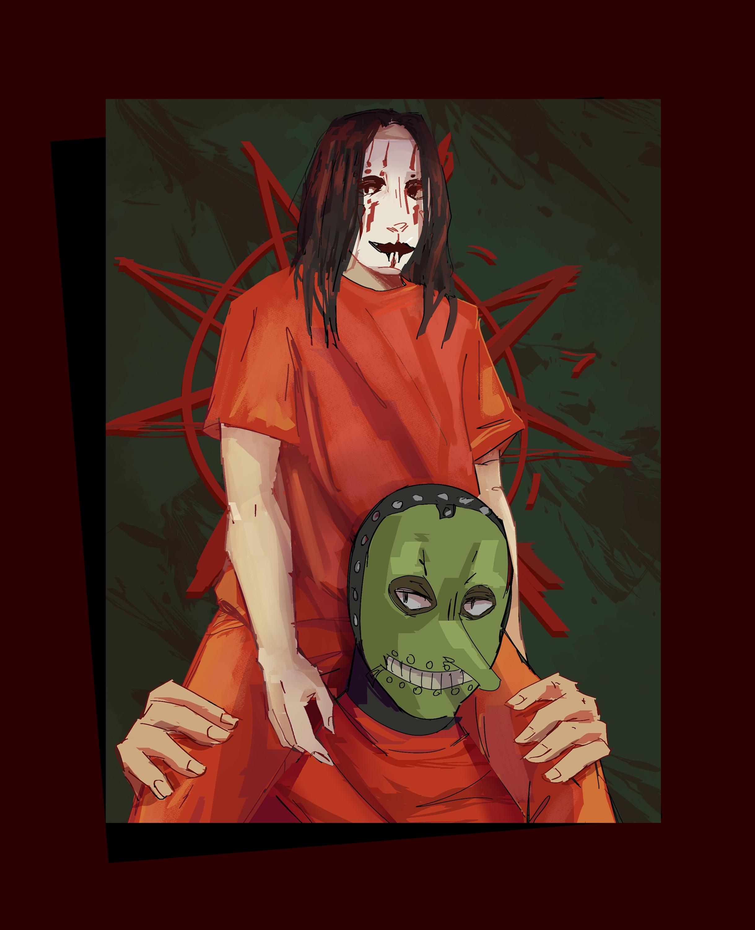 Slipknot Joey Jordison/chris Fehn Art Print 5.5in X 7in - Etsy
