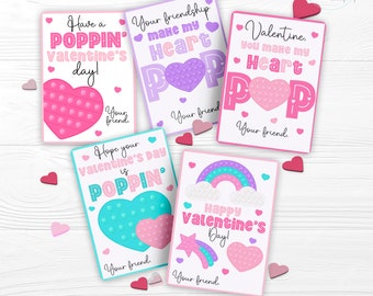 Valentines Poppin Tags, Poppin Labels Classroom Valentine Cards School Party Favor Valentine's DayTag Valentine Label, Make my heart Pop tag