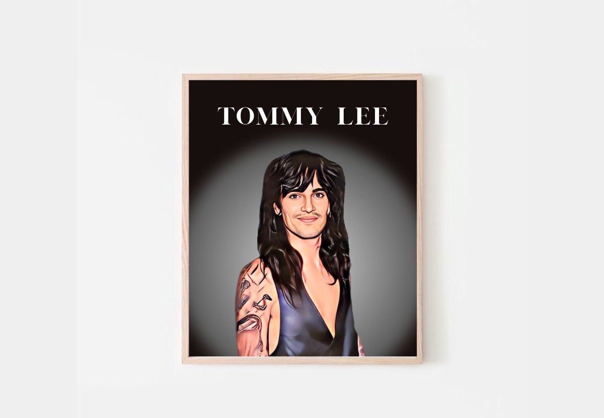 Tommy Lee Poster, Cartoon Celebrity Poster, Aura Poster, Digital Poster
