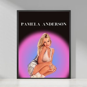 Pamela Anderson Poster, Cartoon Celebrity Poster, Aura Poster, Digital Poster, Pop Art Poster, Modern Art Poster ,Artist, Poster Art Wall