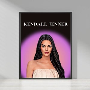 Affiche Kendall Jenner, Affiche de célébrité de dessin animé, Affiche d’aura, Affiche numérique, Affiche Pop Art, Affiche d’art moderne, Artiste, Mur d’art de l’affiche