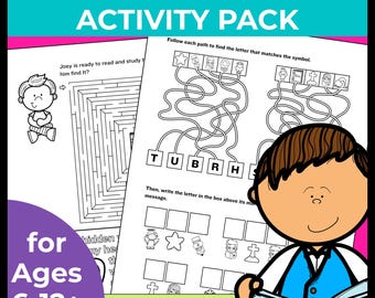 Printable Bible Activity Pack for Kids Homeschool Sunday School (Ages 6-12+)