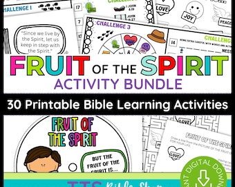 Fruit of the Spirit Bible Craft Activity & Coloring Page Sunday School Bundle (Digital Download)
