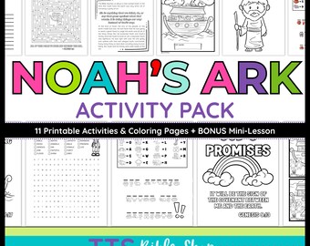 Noah's Ark & God's Judgment Christian Bible Activity Pack: Elementary Homeschool, Sunday School Lessons