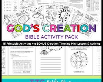 God's Creation Bible Activity Pack: Elementary Homeschool, Sunday School Lessons