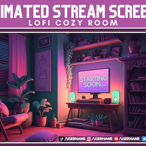 ANIMATED twitch scenes Lofi Cozy room Stream Screens Cozy Lofi Desk Stream Overlay Lofi Aesthetic Cozy Twitch Overlay Animated Screens Cozy