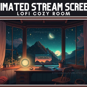 ANIMATED twitch scenes Lofi Cozy room Stream Screens Cozy Lofi Desk Stream Overlay Lofi Aesthetic Cozy Twitch Overlay Animated Screens Cozy