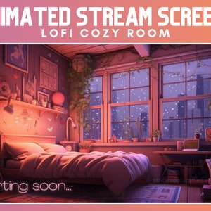 ANIMATED twitch overlay Lofi Cozy room Stream Screens Cozy Lofi Desk Stream Overlay Lofi Aesthetic Cozy Twitch Overlay Animated Screens Cozy