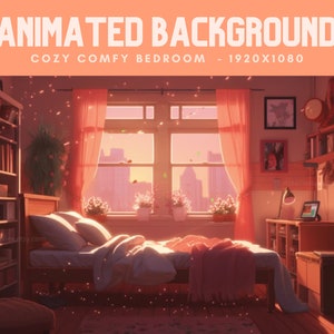 ANIMATED Twitch Vtuber Background Cozy Bedroom Lofi Stream Overlay Lofi Vtuber Background Animated Twitch Overlay Lofi Vtuber Background