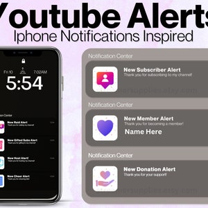Lofi Youtube Alerts for Streaming | Ios Alerts Lofi Aesthetic Youtube Alerts Iphone Notifications Stream Alerts Clean Member Alerts