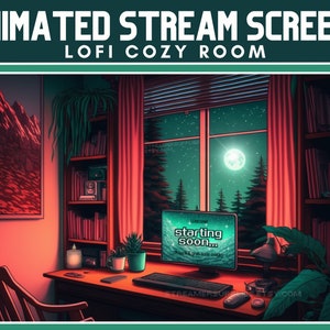 ANIMIERTE Twitch Scenes Lofi Gemütlicher Raum Stream Bildschirme Gemütlicher Lofi Schreibtisch Stream Overlay Lofi Ästhetik Gemütlich Twitch Overlay Animierte Bildschirme Gemütlich