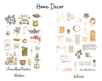 Home Decor - Sheet Stickers - Modern, Natural, Furniture, Decor