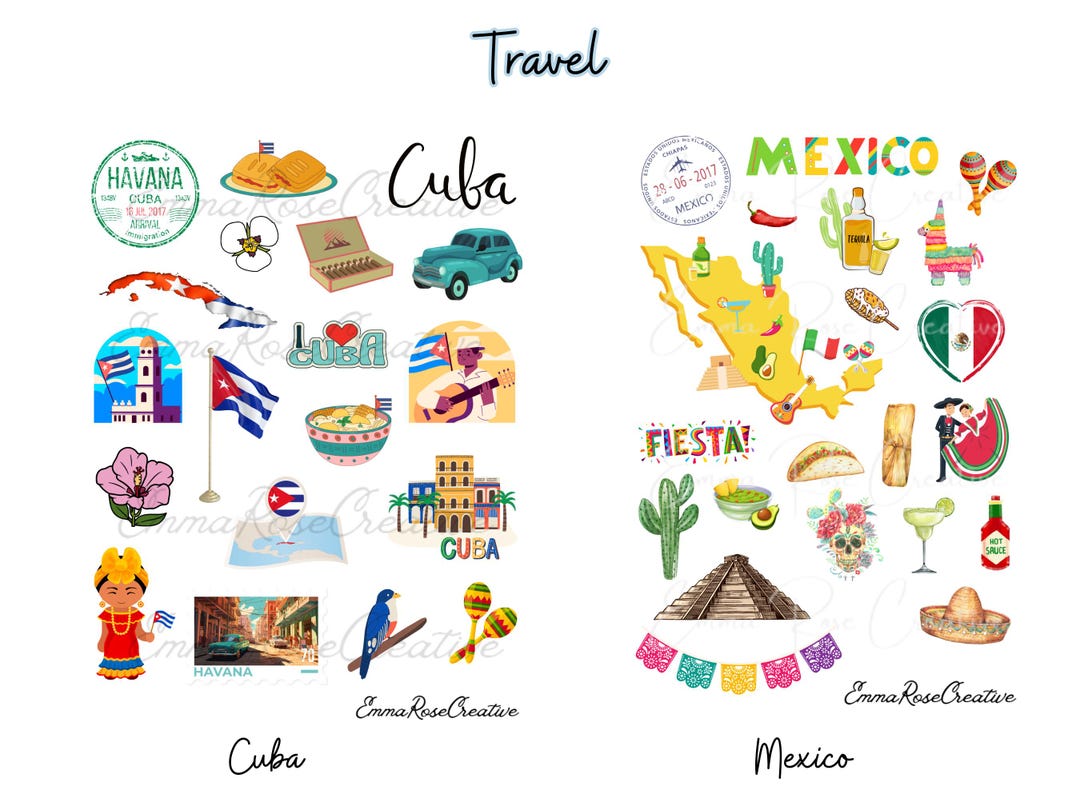Travel, Sheet Stickers - Cuba & Mexico - Culture, Landmark, Experience ...