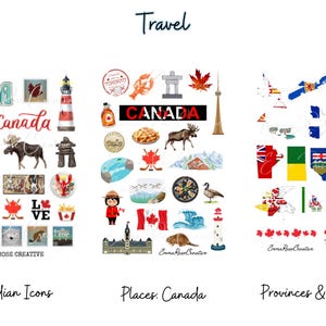 Canada Sheet Stickers - Canadian, Provinces, Pride, Twoonie, Moose, Beaver, Tims, Celebrate, Poutine