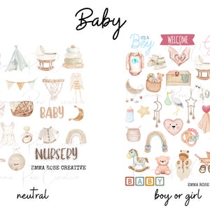 Newborn, Baby - Sheet Stickers - Newborn, baby, birth, little person, celebrate, nursery, boy, girl