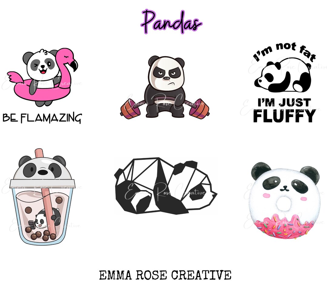 Pandas: Die Cut Stickers & Magnets - Cute, Animal, Cuddly, Panda ...