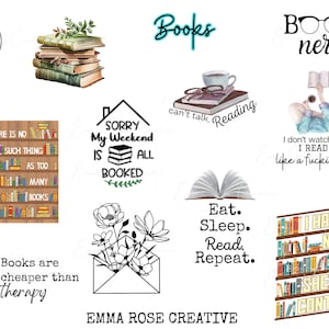 Books: Die Cut Stickers & Magnets - Read, Books, Library, Reader, Story, Fiction, Biography, Education, Thriller, Romance, Comedy