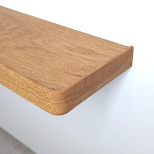 Zwevende wandplank, massief eikenhouten plank