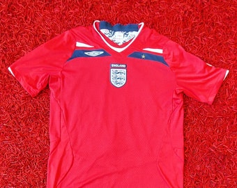 Vintage England Euro Football Shirt: Umbro Red Jersey, Men's XL
