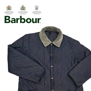 Blue Barbour Quilted Jacket Liddesdale Windbreaker - Size L