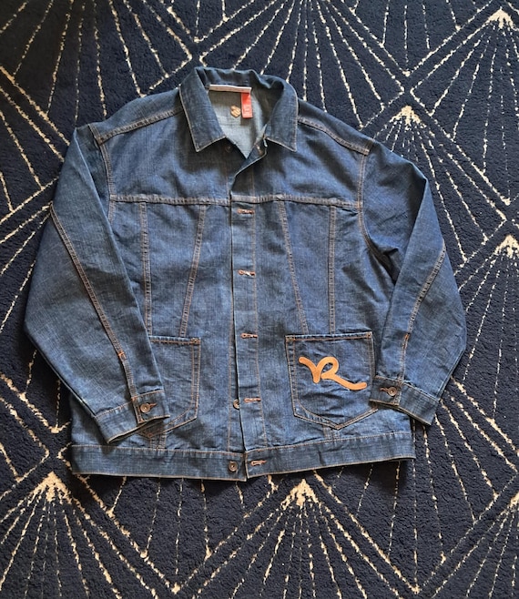 Vintage Rocawear Denim Jacket: Y2K Embroidered Hip Hop Streetwear