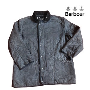 Vintage 90&#39;s BARBOUR Quilted Jacket D211 Windbreaker Blue Color - size XL