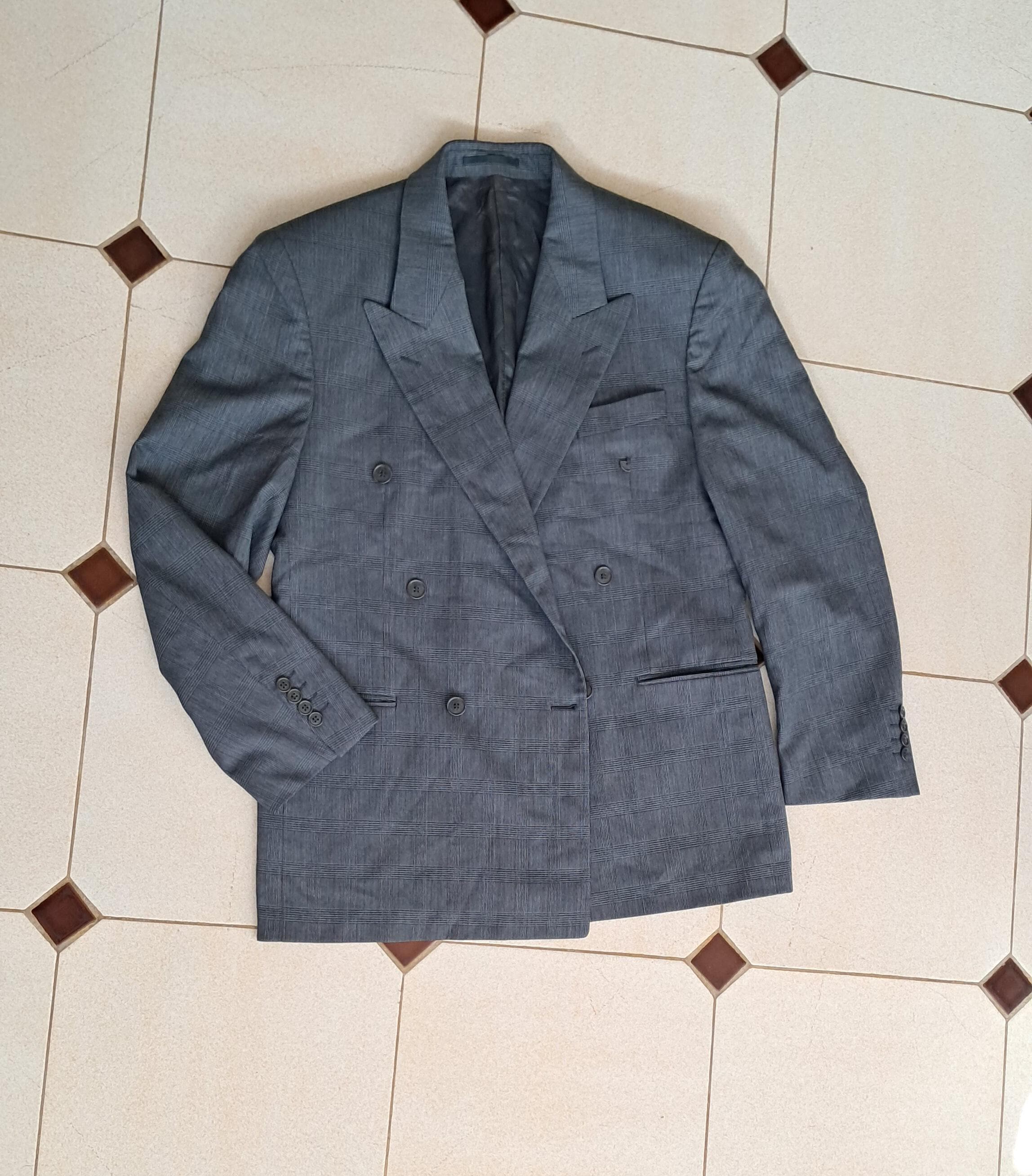 ヴィンテージ イヴ・サンローランのブレザー：グレーのチェック柄