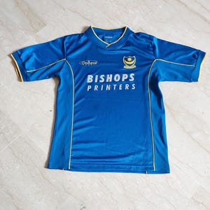 Vintage Portsmouth FC Home Shirt 2000-01 - Bishops Printers Sponsor - Size L
