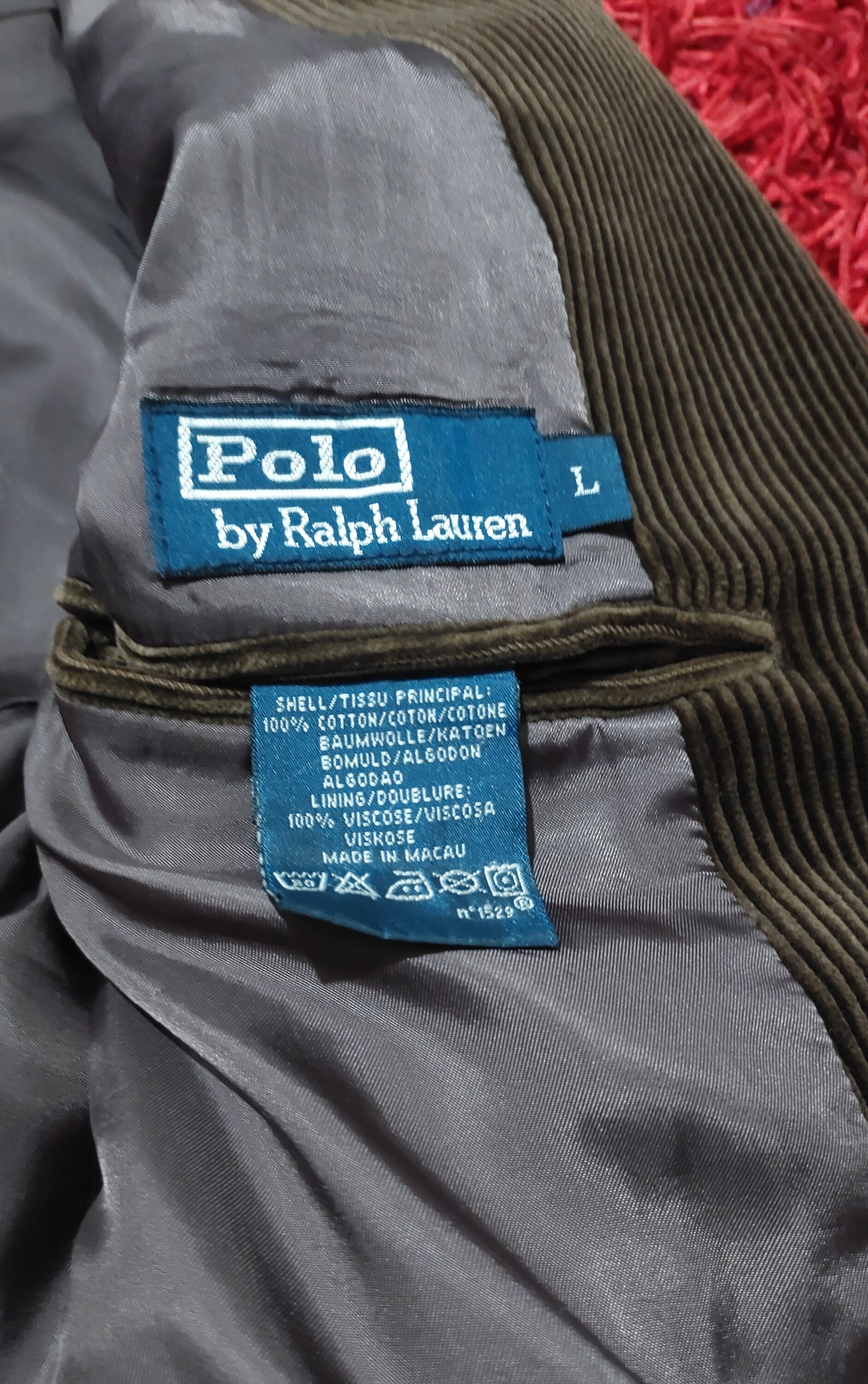 Vintage 90's Polo By Ralph Lauren Brown Corduroy Blazer Size Mens XL