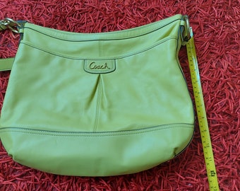 バッグ Vintage Coach shoulder bag leather green Old Coach Ergo Flap Shopper Shoulder bag Leather Leaf Green