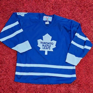 Vintage Toronto Maple Leafs Jersey CCM Männer Größe L NHL Hockey Shirt Blau - Klassische Mannschaftsbekleidung