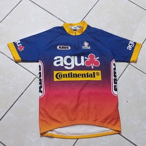 Preowned Vintage NALINI Men&#39;s Shirt AGU Original Italy Cycling Bicycle Bike Jersey Maillot Size 5 XL
