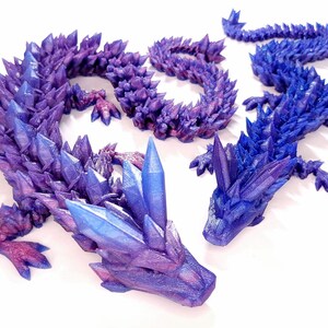 3D gedruckter gegliederter Kristalldrache, Zappelspielzeug, Dekoration, Modell mit beweglichen Segmenten / Beinen