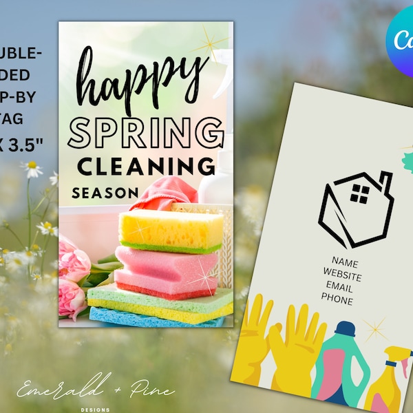 SPRING CLEANING PopBy Gift Tag Canva Custom Digital Instant Download Pop-By Real Estate Realtor Marketing Farming Pop By Template Editable