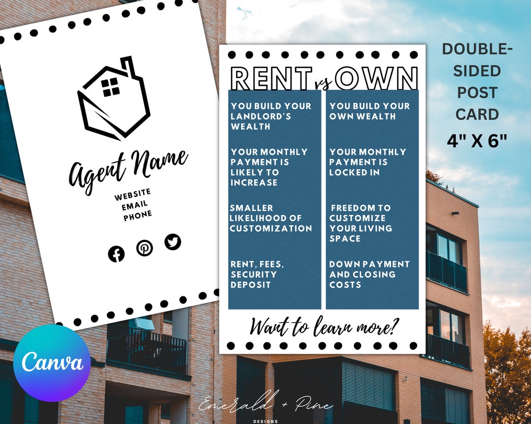 RENT VS OWN Renter Conversion Popby Gift Tag Canva Custom Digital ...