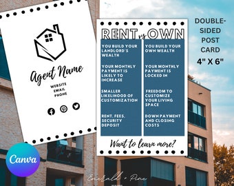 RENT VS OWN Renter Conversion PopBy Gift Tag Canva Custom Digital Instant Download Pop-By Real Estate Realtor Marketing Farm Pop By Template
