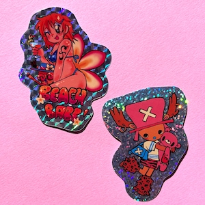 2000&#39;s Holographic OP Pirate anime stickers