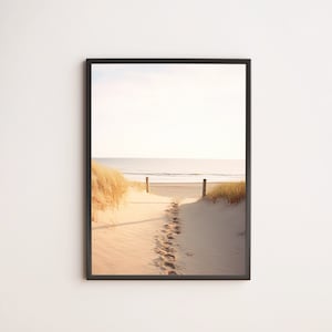 Afdrukbare strandfoto, strandmuurkunst, kustdecor, zeegezichtfoto, downloadprint, digitale print, strandposter, kustfotografie