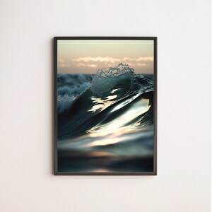 Printable Ocean Wave Wall Art, Ocean Wave Home Decor, Surf Decor, Beach Photography, Beach House Decor, Ocean Waves Art, Beach Decor
