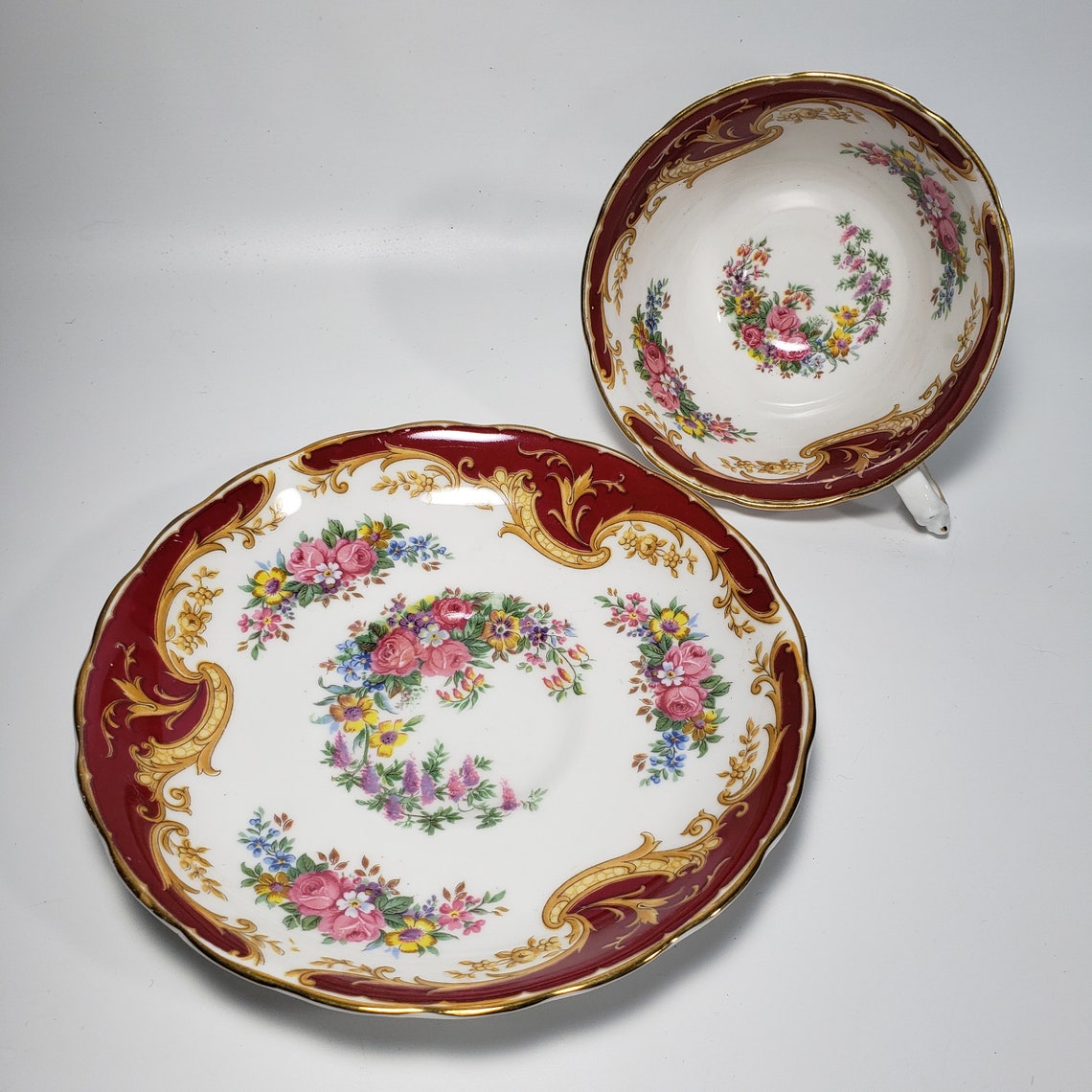 Tuscan Fine English Bone China Naples Teacup & Saucer Etsy