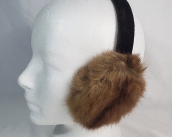 Real Fur Fluffy Ear Muffs Unisex Vintage Winter Warmer Earmuff Foldable Genuine