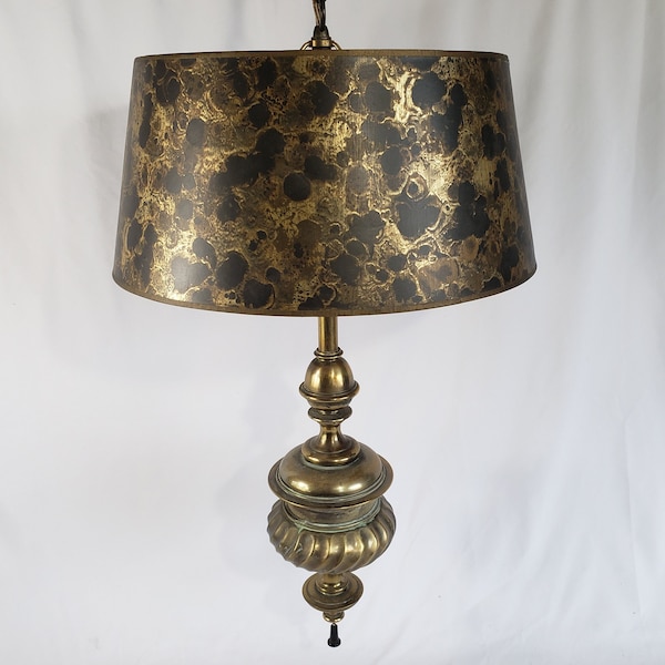 Vintage Stiffel Brass Hanging ceiling Lamp Hollywood Regency