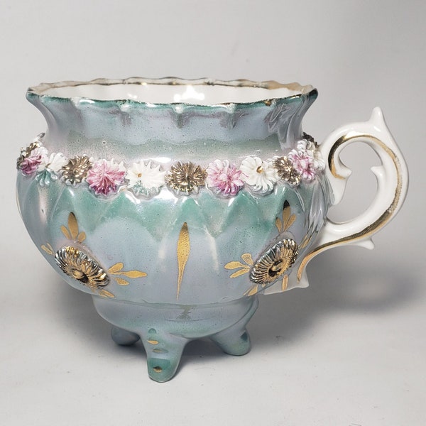 Lusterware Germany Footed Teacup 3.5" tall