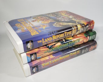 The Land Before Time II, III, IV.  3 Vhs Tapes. Great Valley Adventure, Time of the Great Giving, Journey Through the Mists