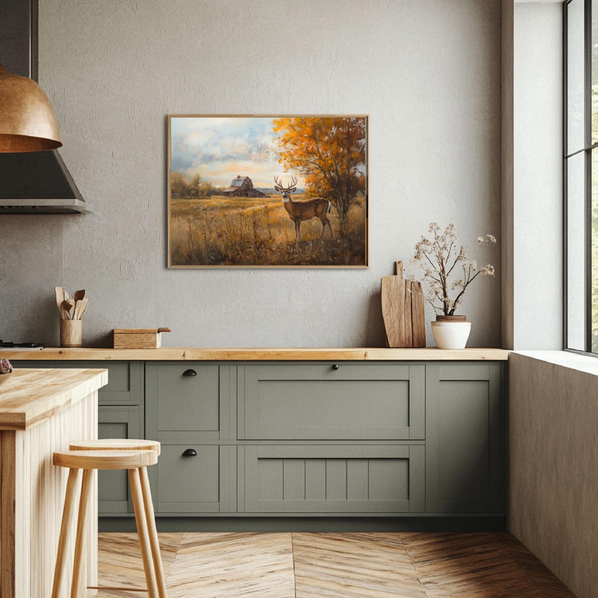 Deer Wall Art Print for Man Cave Hunting Decor, Rustic Country Cabin ...