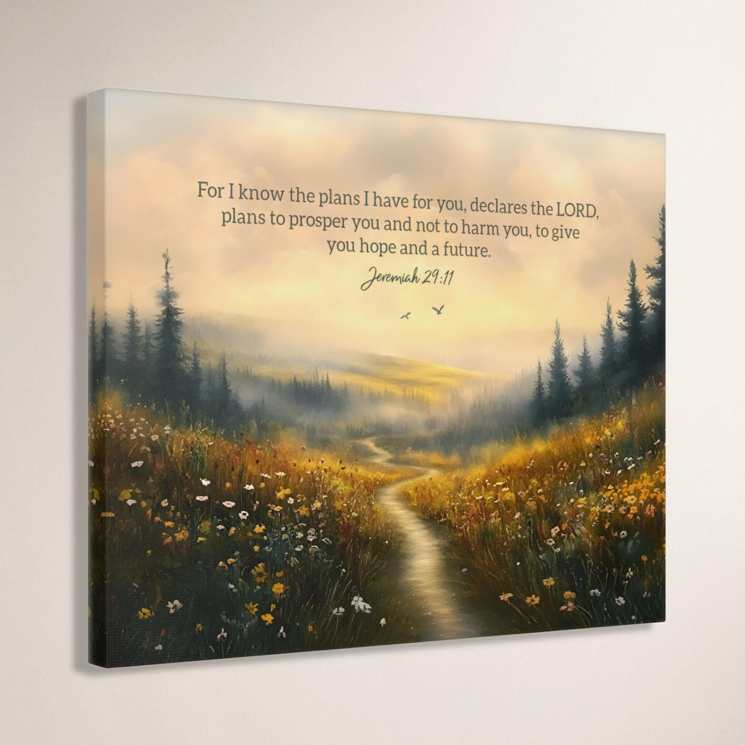 Bible Verse Canvas Print Jeremiah 29:11 for I Know the Plans I Have for ...