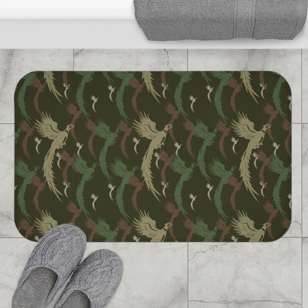 Camouflage Pheasant Bath Mat Camo Color Code 0001B Etsy